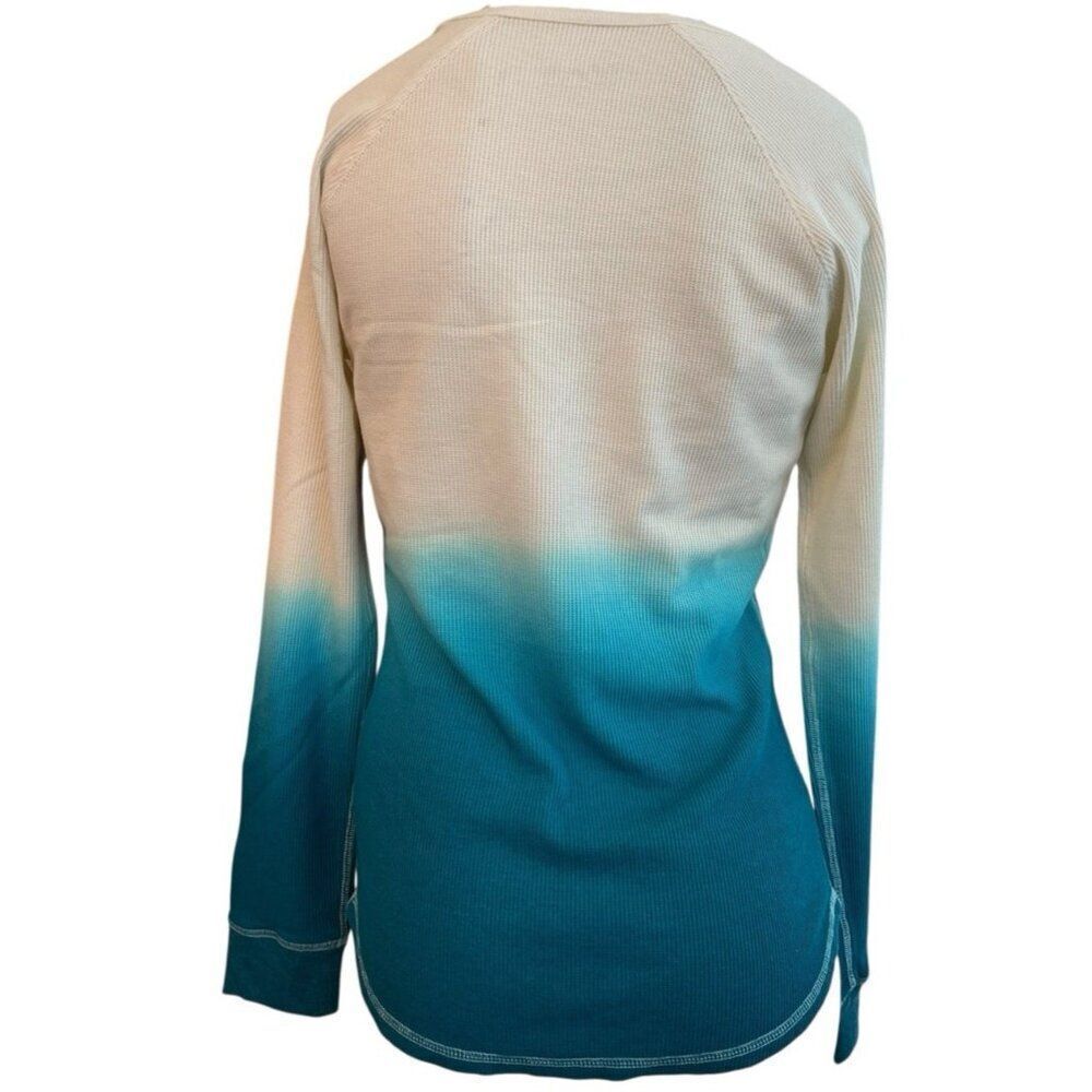 Marc NY Performance Ladies Small Waffle Weave Teal Ombre Long Sleeve Top NWT $48 - Picture 4 of 7